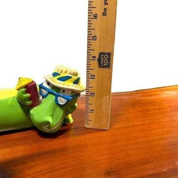 Rare 17"‎ Boston Warehouse Trading Ceramic Green Dragon Appetizer Boat Bowl 2003 - Picture 4 of 11